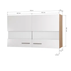 Hängeschrank Merle grau B/H/T: ca. 100x56x35 cm