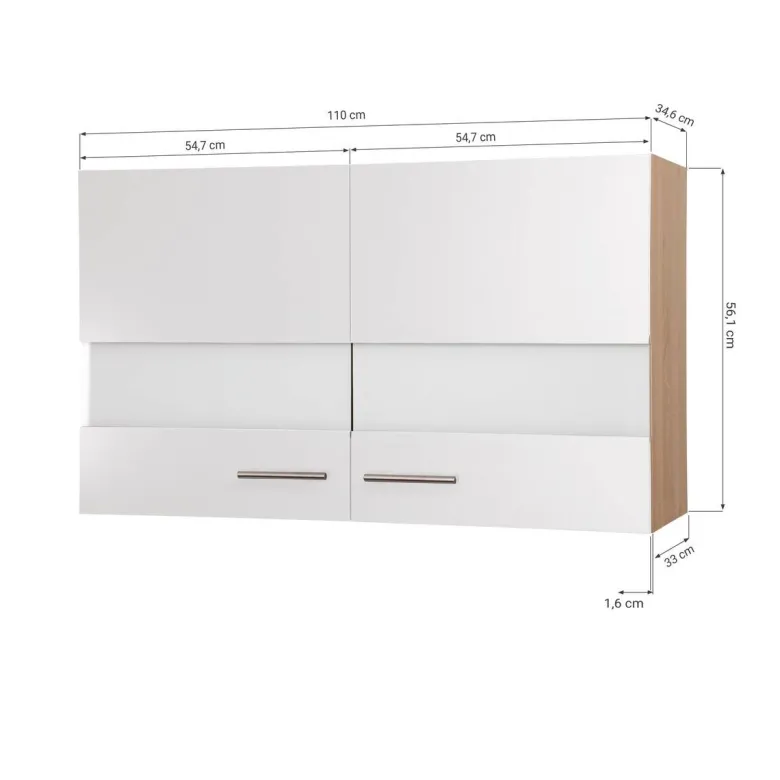 Hängeschrank Merle grau B/H/T: ca. 110x56x35 cm