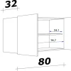 Hängeschrank Morena grau matt B/H/T: ca. 80x54,8x32 cm