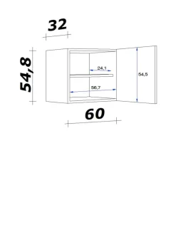 Hängeschrank Samoa weiß Eiche Nachbildung B/H/T: ca. 60x54,8x32 cm