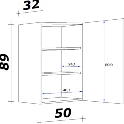 Hängeschrank Samoa weiß Eiche Nachbildung B/H/T: ca. 50x89x32 cm