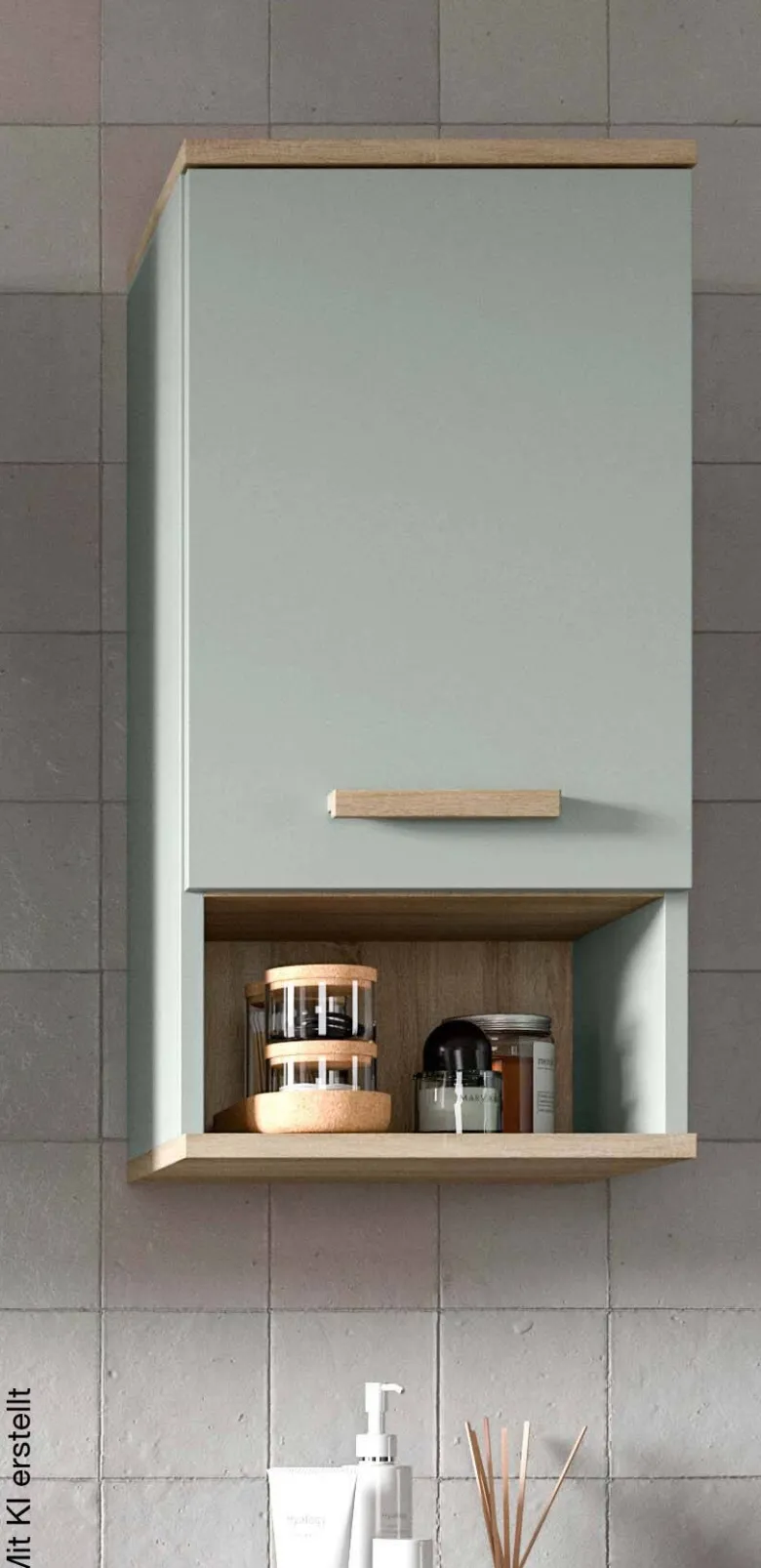 Hängeschrank STAR hellgrün Eiche hell Nachbildung B/H/T: ca. 34x68x28 cm