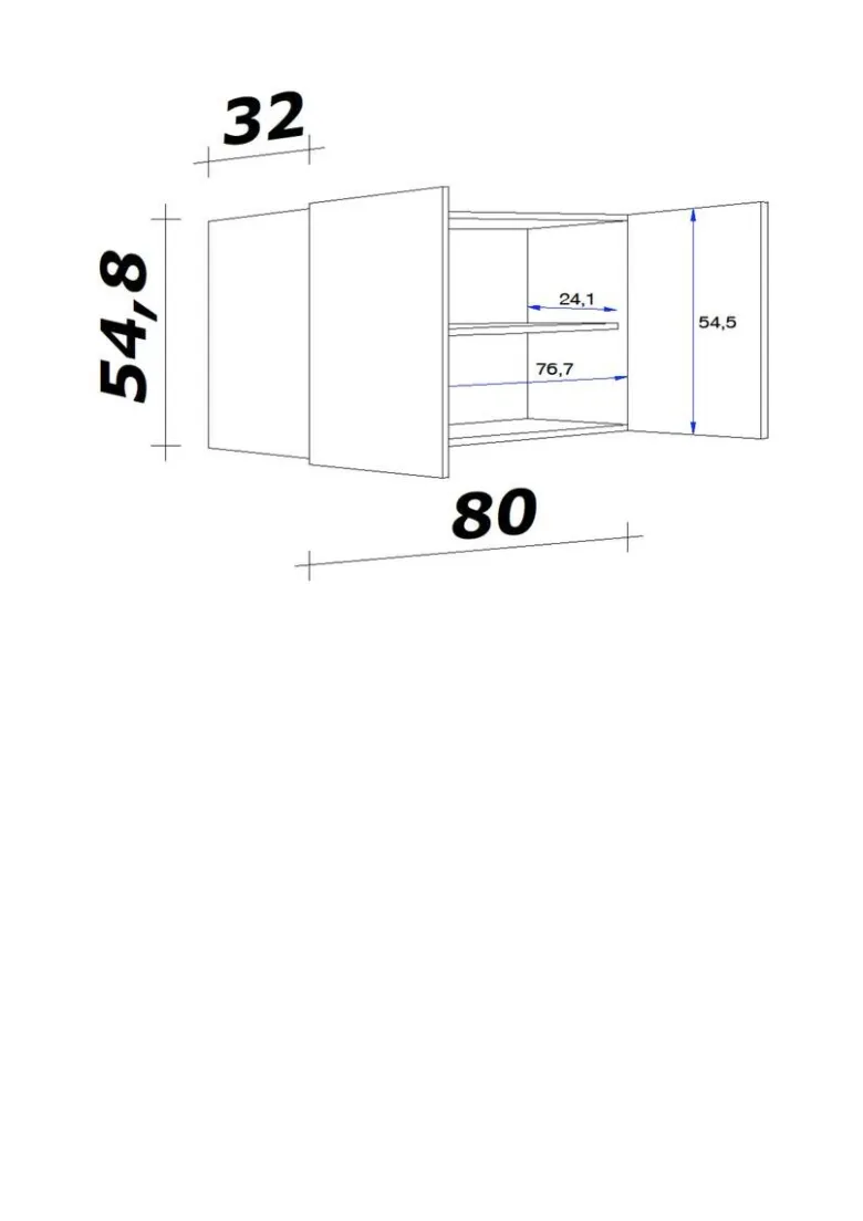 Hängeschrank Vita weiß matt B/H/T: ca. 80x54,8x32 cm