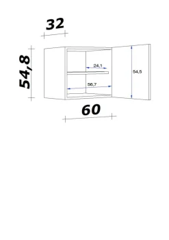 Hängeschrank Vita weiß matt B/H/T: ca. 60x54,8x32 cm