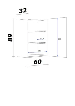 Hängeschrank Vita weiß matt B/H/T: ca. 60x89x32 cm