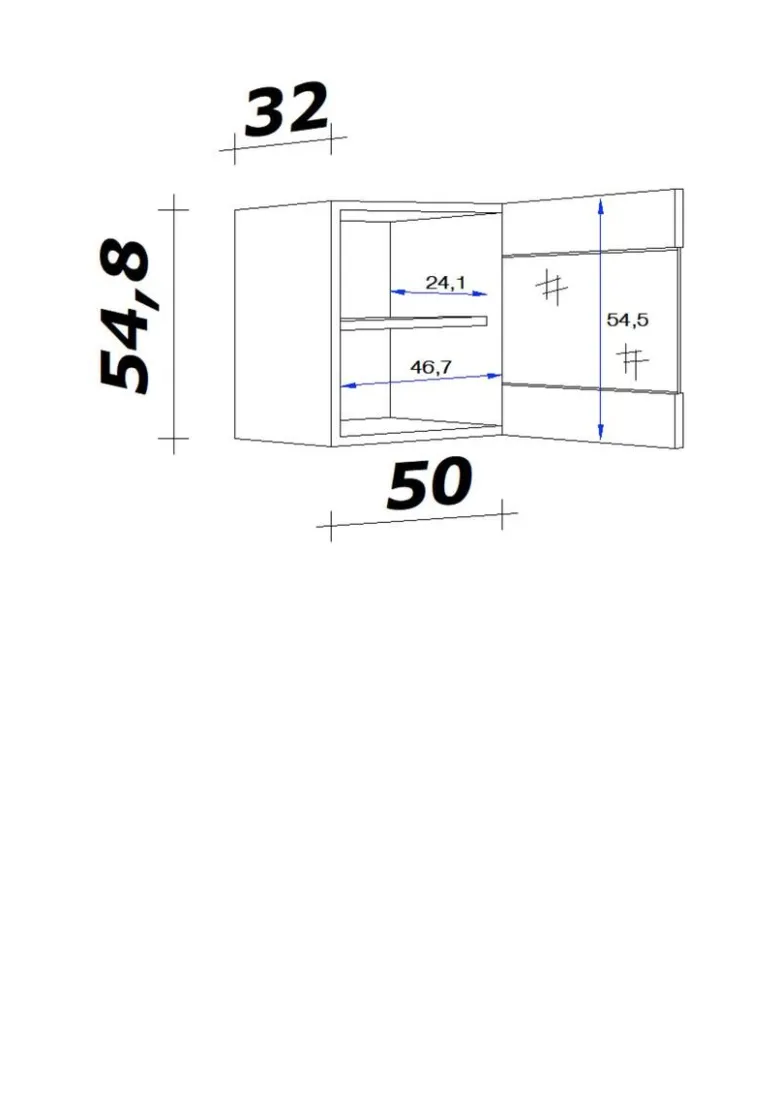 Hängeschrank Vita weiß matt B/H/T: ca. 50x54,8x32 cm