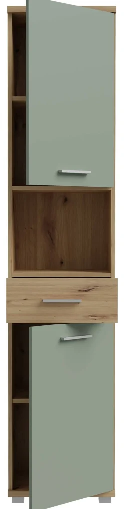 Hochschrank Eiche Artisan Nachbildung salbei B/H/T: ca. 40x184x29 cm