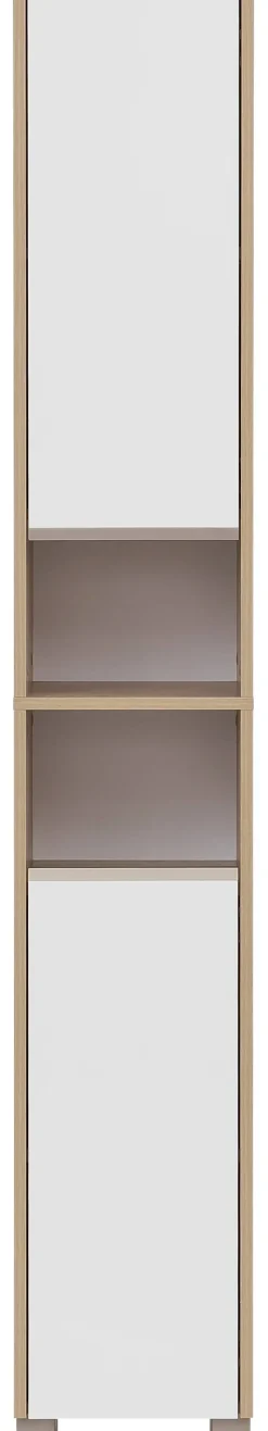 Hochschrank Juba Eiche hell Nachbildung weiß B/H/T: ca. 30,3x186,5x33,1 cm