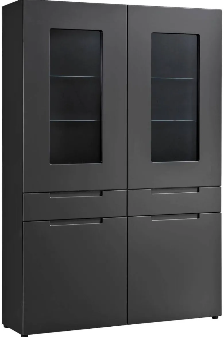 Hochschrank Mailand anthrazit matt MDF B/H/T: ca. 128x191x40 cm