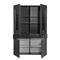 Hochschrank Mailand anthrazit matt MDF B/H/T: ca. 128x191x40 cm