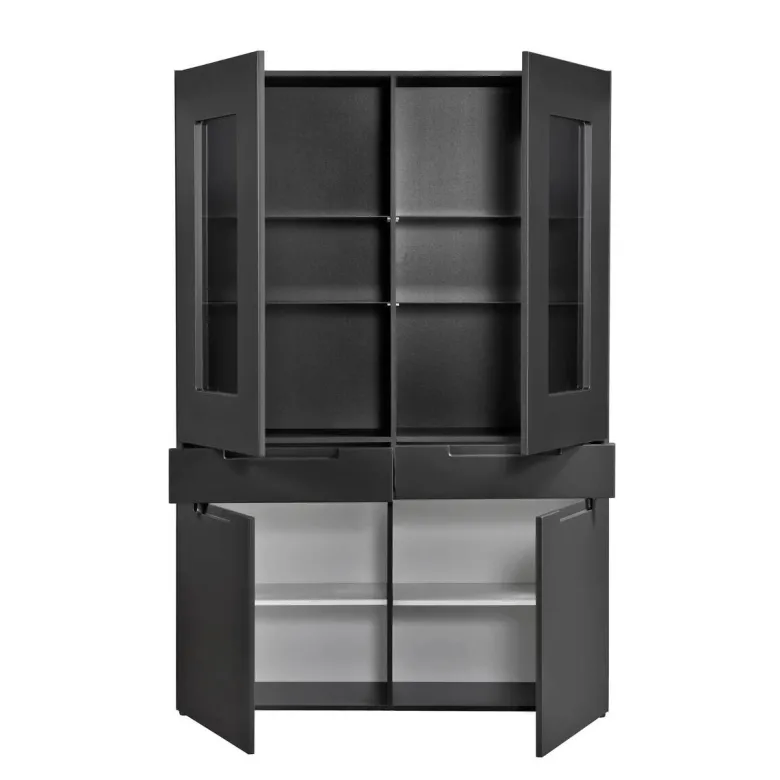 Hochschrank Mailand anthrazit matt MDF B/H/T: ca. 128x191x40 cm
