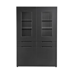 Hochschrank Mailand anthrazit matt MDF B/H/T: ca. 128x191x40 cm
