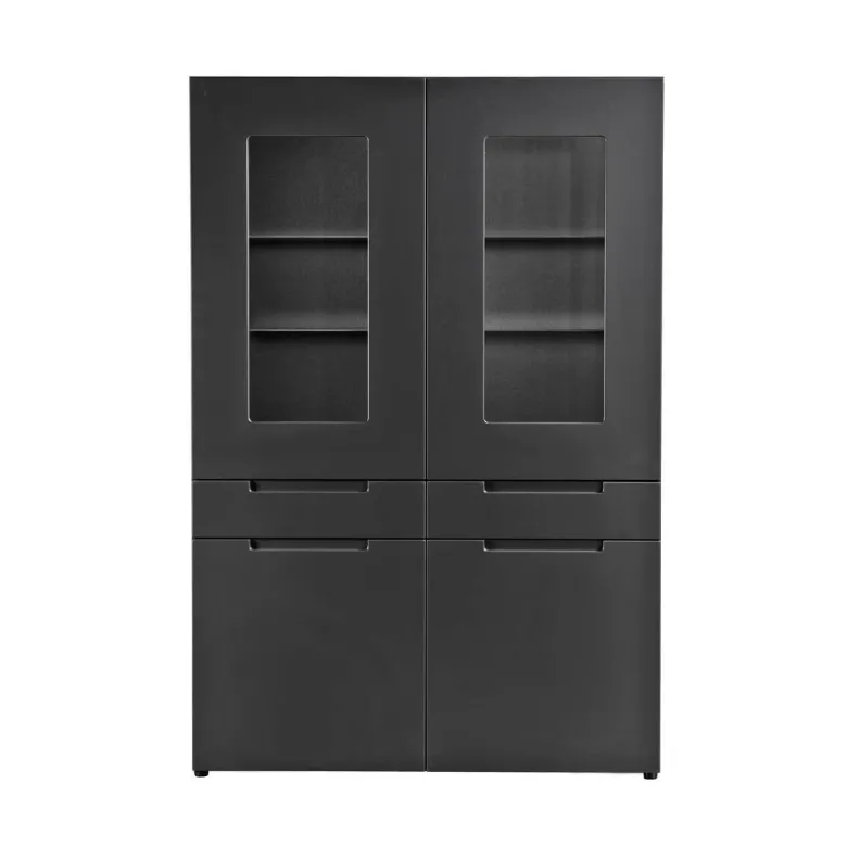 Hochschrank Mailand anthrazit matt MDF B/H/T: ca. 128x191x40 cm