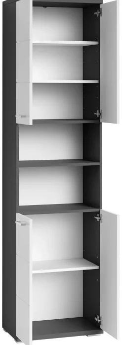 Hochschrank NEBRASKA anthrazit weiß Hochglanz B/H/T: ca. 50x192x31,5 cm
