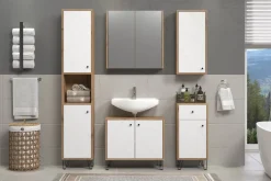 Hochschrank Touch Eiche Artisan Nachbildung weiß matt B/H/T: ca. 36x191x29 cm