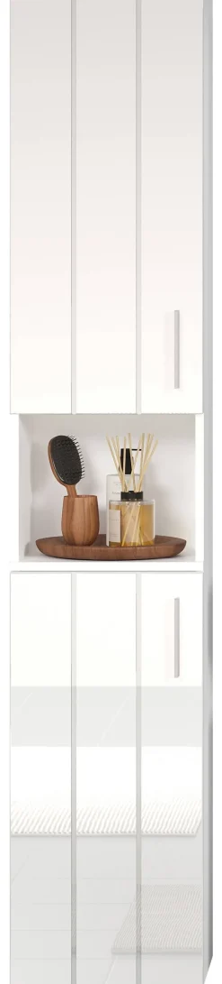 Hochschrank Wons weiß Hochglanz weiß matt B/H/T: ca. 37x192x31 cm