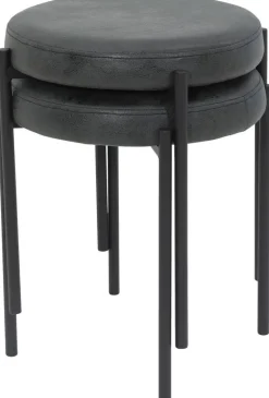 Hocker Sammy anthrazit Microfaser H/D: ca. 46x38 cm