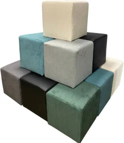 Hocker Tok Lagos weiß schwarz Kunststoff Styropor Schaumstoff Kord B/H/T: ca. 45x42x45 cm