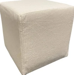 Hocker Tok Lagos weiß schwarz Kunststoff Styropor Schaumstoff Kord B/H/T: ca. 45x42x45 cm