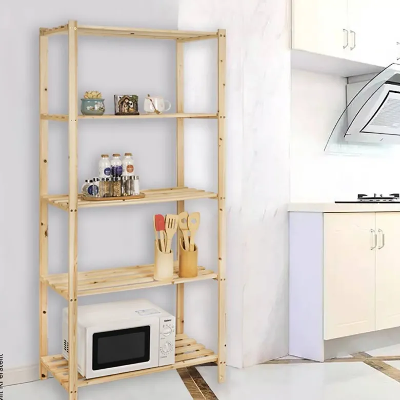 Holzregal natur B/H/L: ca. 40x170x75 cm