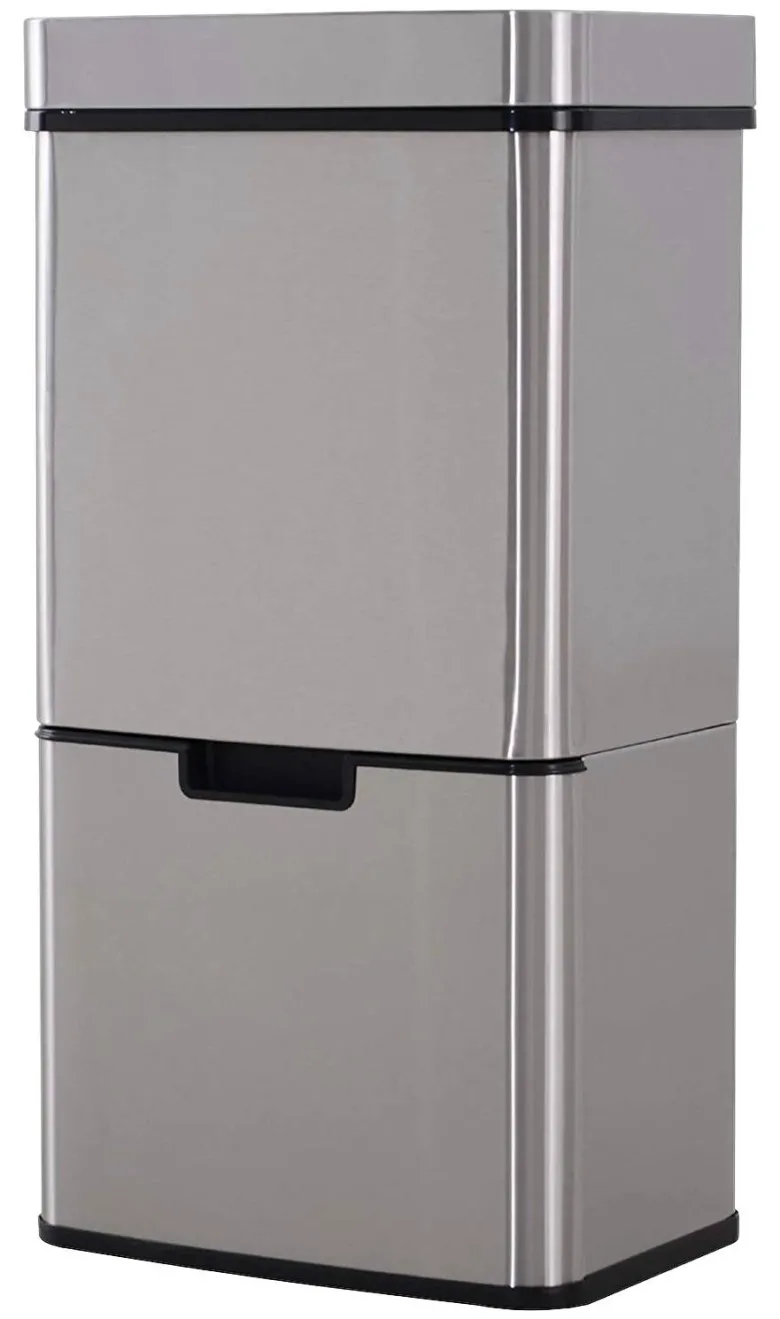 HOMCOM Abfalleimer silber B/H/L: ca. 30x81x42 cm