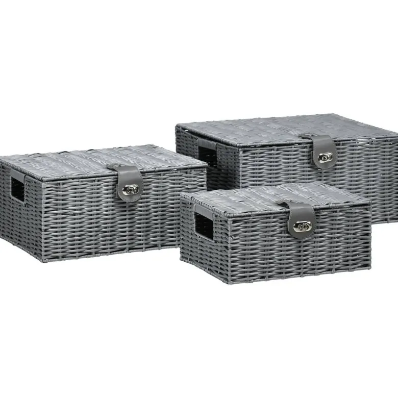 HOMCOM Aufbewahrungskorb grau Metall B/H/L: ca. 28,5x35,5x18 cm