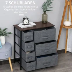 HOMCOM Aufbewahrungsregal dunkelgrau Edelstahl B/H/L: ca. 30x63,5x71 cm