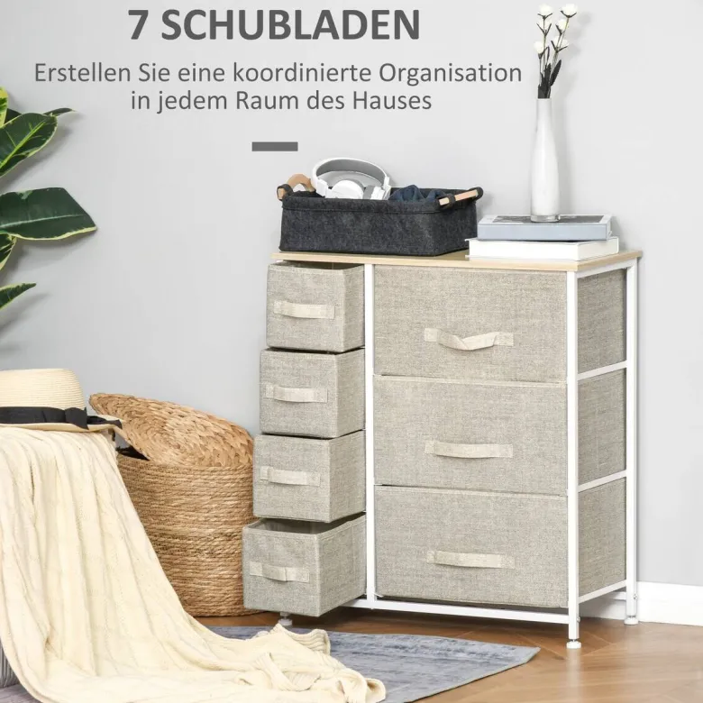 HOMCOM Aufbewahrungsregal hellgrau Polypropylen B/H/L: ca. 30x63,5x71 cm