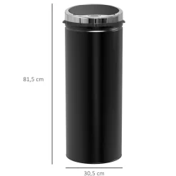 HOMCOM Automatik-Mülleimer 03-0046 schwarz Stahl Kunststoff Polypropylen B/H/L: ca. 30,5x30,5x81,5 cm