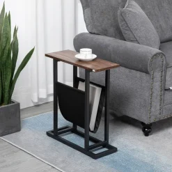 HOMCOM Beistelltisch schwarz Spanplatte B/H/L: ca. 19x49x55 cm