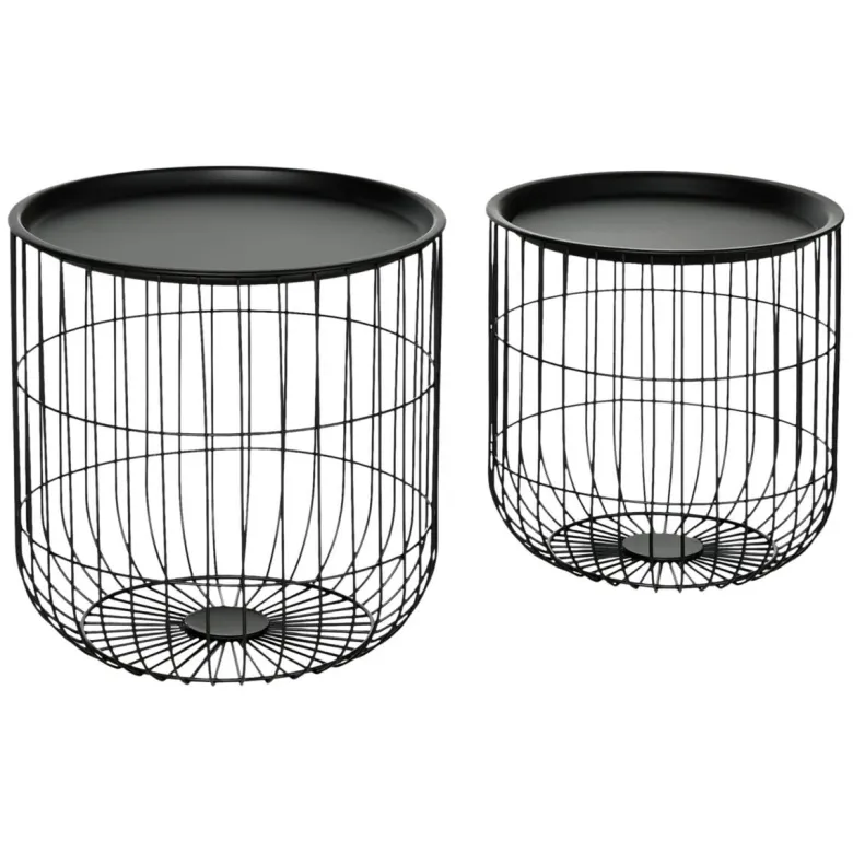 HOMCOM Beistelltisch schwarz Polypropylen B/H/L: ca. 40x40x40 cm