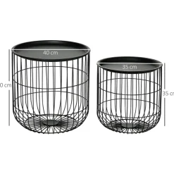 HOMCOM Beistelltisch schwarz Polypropylen B/H/L: ca. 40x40x40 cm