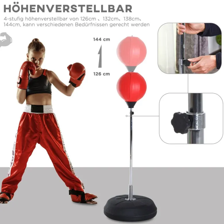 HOMCOM Boxsack rot Kunststoff B/H/L: ca. 43x144x43 cm