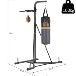 HOMCOM Boxsackständer schwarz Stahlrohr B/H/T: ca. 104x202x156 cm