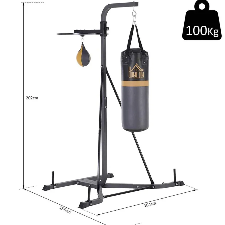 HOMCOM Boxsackständer schwarz Stahlrohr B/H/T: ca. 104x202x156 cm