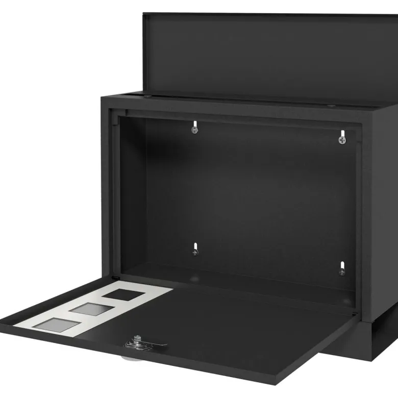 HOMCOM Briefkasten schwarz B/H/L: ca. 11,5x36,5x29 cm