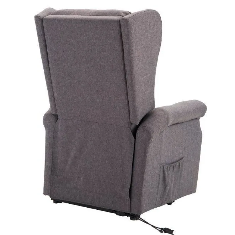 HOMCOM Elektrischer Fernsehsessel 713-031GY grau Polyester-Mischgewebe Holz Schaumstoff B/H/L: ca. 73x109x94 cm