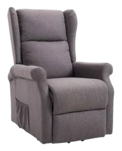 HOMCOM Elektrischer Fernsehsessel 713-031GY grau Polyester-Mischgewebe Holz Schaumstoff B/H/L: ca. 73x109x94 cm