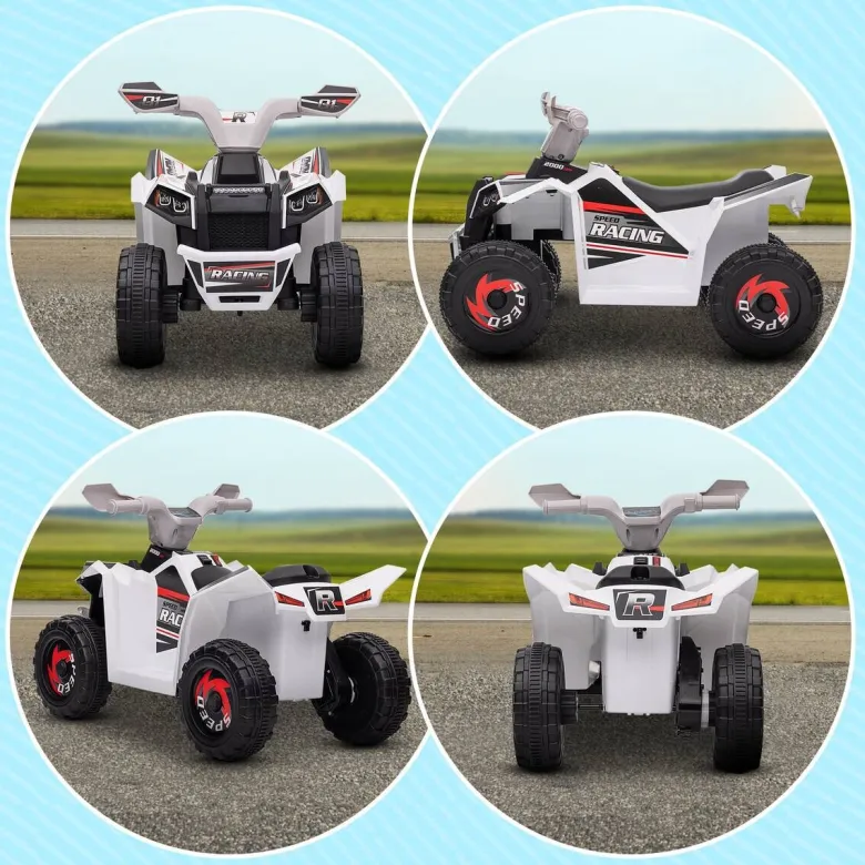 HOMCOM Elektroauto für Kinder weiß B/H/L: ca. 41,5x48,5x70 cm