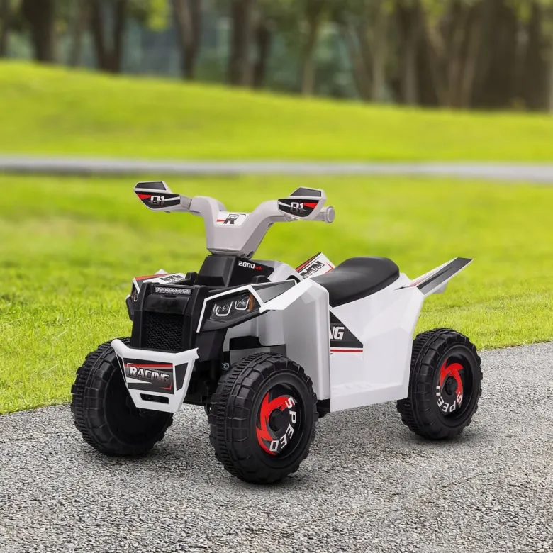 HOMCOM Elektroauto für Kinder weiß B/H/L: ca. 41,5x48,5x70 cm
