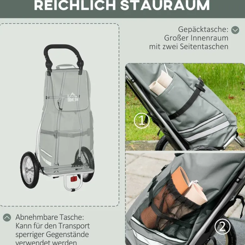 HOMCOM Fahrradanhänger silber silber B/H/L: ca. 43x53x110 cm