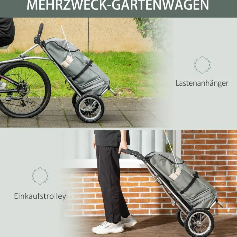 HOMCOM Fahrradanhänger silber silber B/H/L: ca. 43x53x110 cm