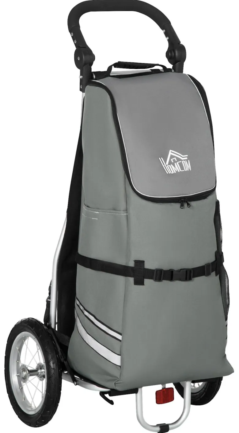 HOMCOM Fahrradanhänger silber silber B/H/L: ca. 43x53x110 cm