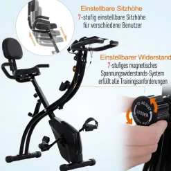 HOMCOM Fahrradtrainer schwarz Stahl