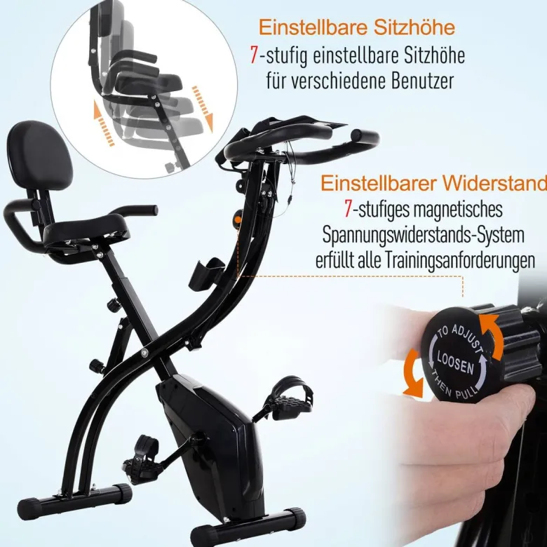 HOMCOM Fahrradtrainer schwarz Stahl