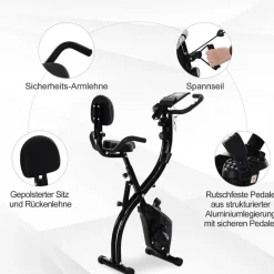 HOMCOM Fahrradtrainer schwarz Stahl
