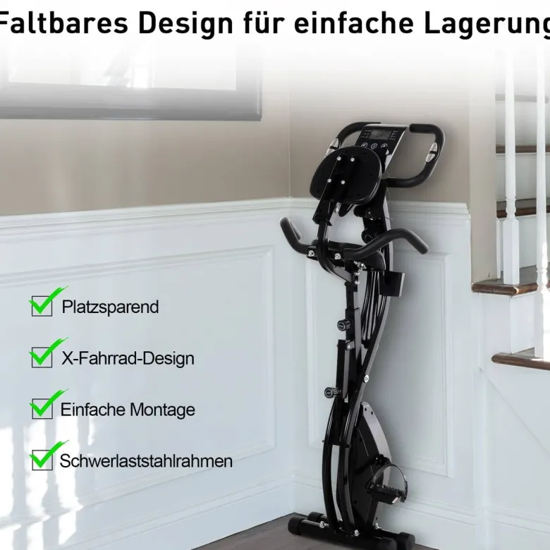 HOMCOM Fahrradtrainer schwarz Stahl