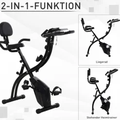 HOMCOM Fahrradtrainer schwarz Stahl