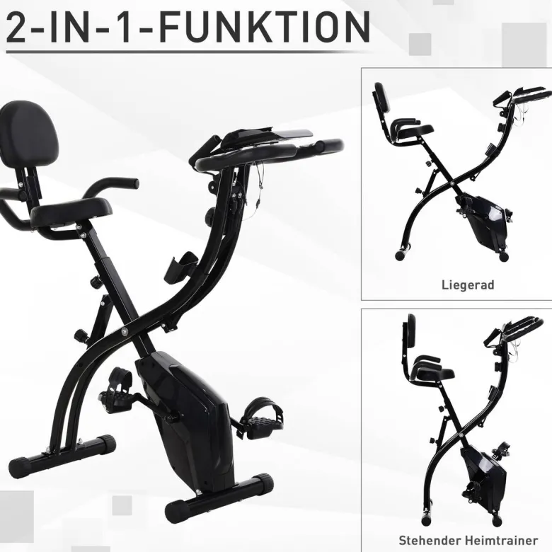 HOMCOM Fahrradtrainer schwarz Stahl