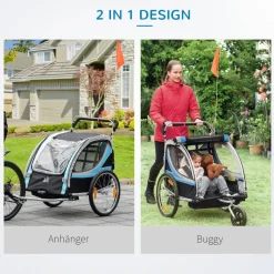 HOMCOM Fahrrad-Zubehör blau blau B/H/L: ca. 75x142x101 cm
